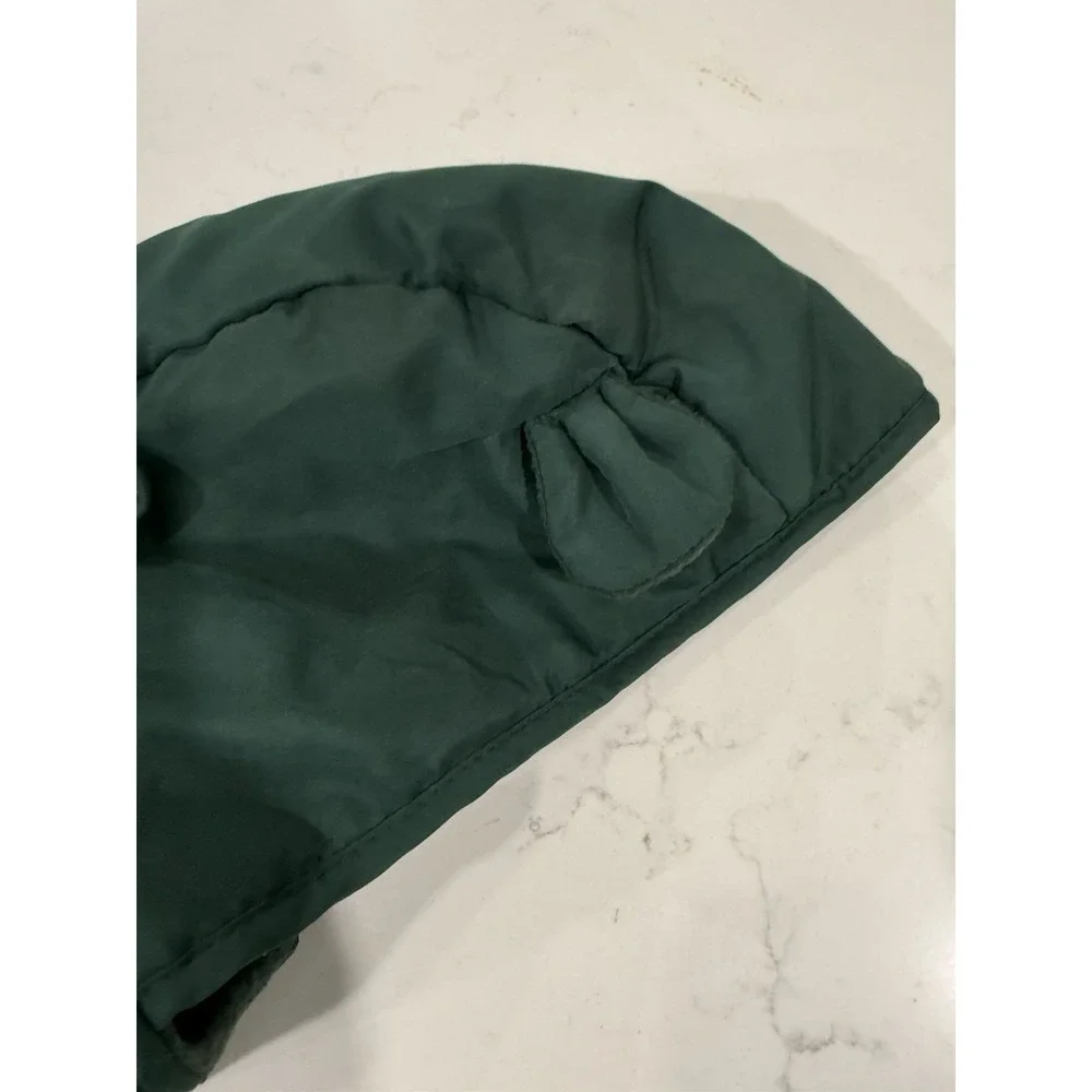 Dog Jacket Med/Large Green with Ears Puffy Hooded Coat Snap Back Hood 13